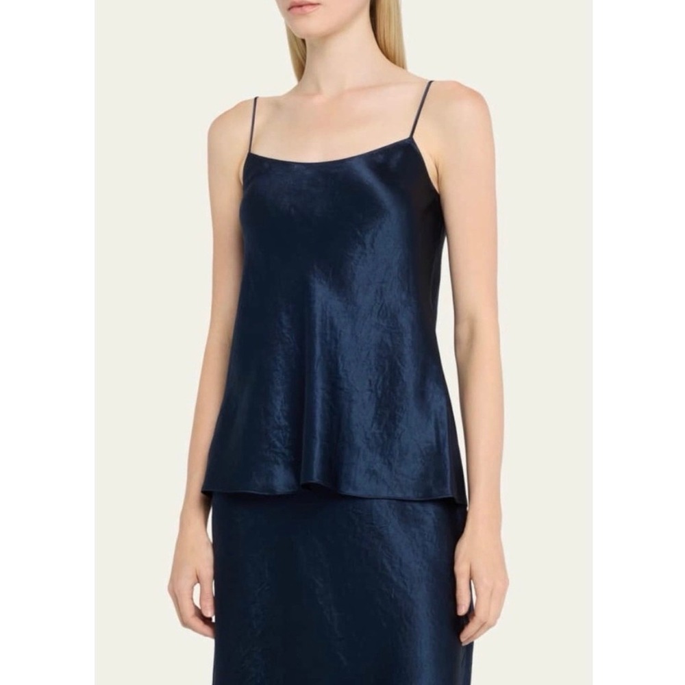 Vince Women's XS Navy Blue Satin Camisole Tank Top